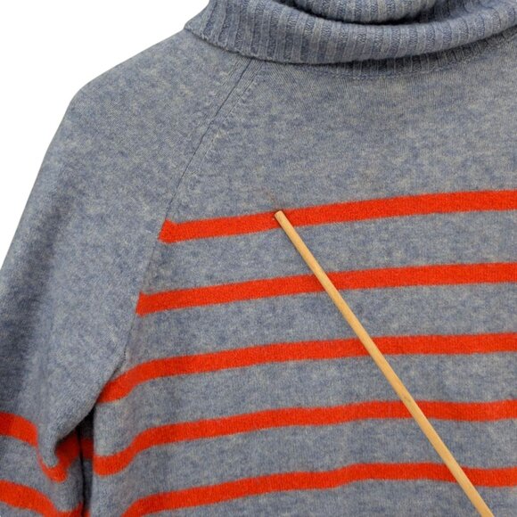 J.CREW Tipped Turtleneck Sweater Womens Blue Wool Alpaca Blend Pullover Sz S - Picture 9 of 9